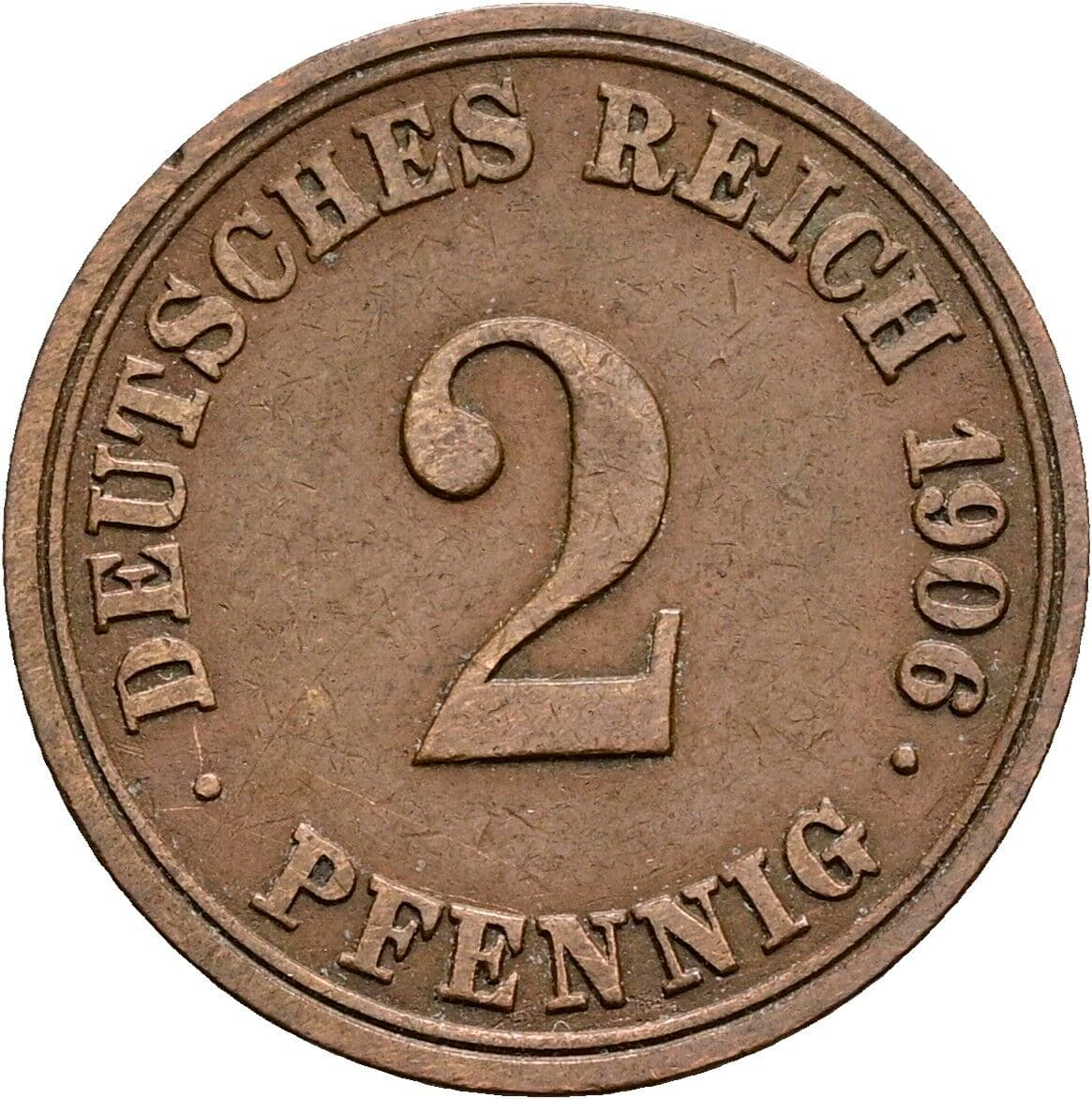 2 Pfennig 1906 A – Vorderseite