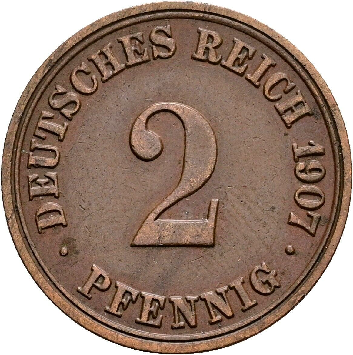 2 Pfennig 1907 A – Vorderseite