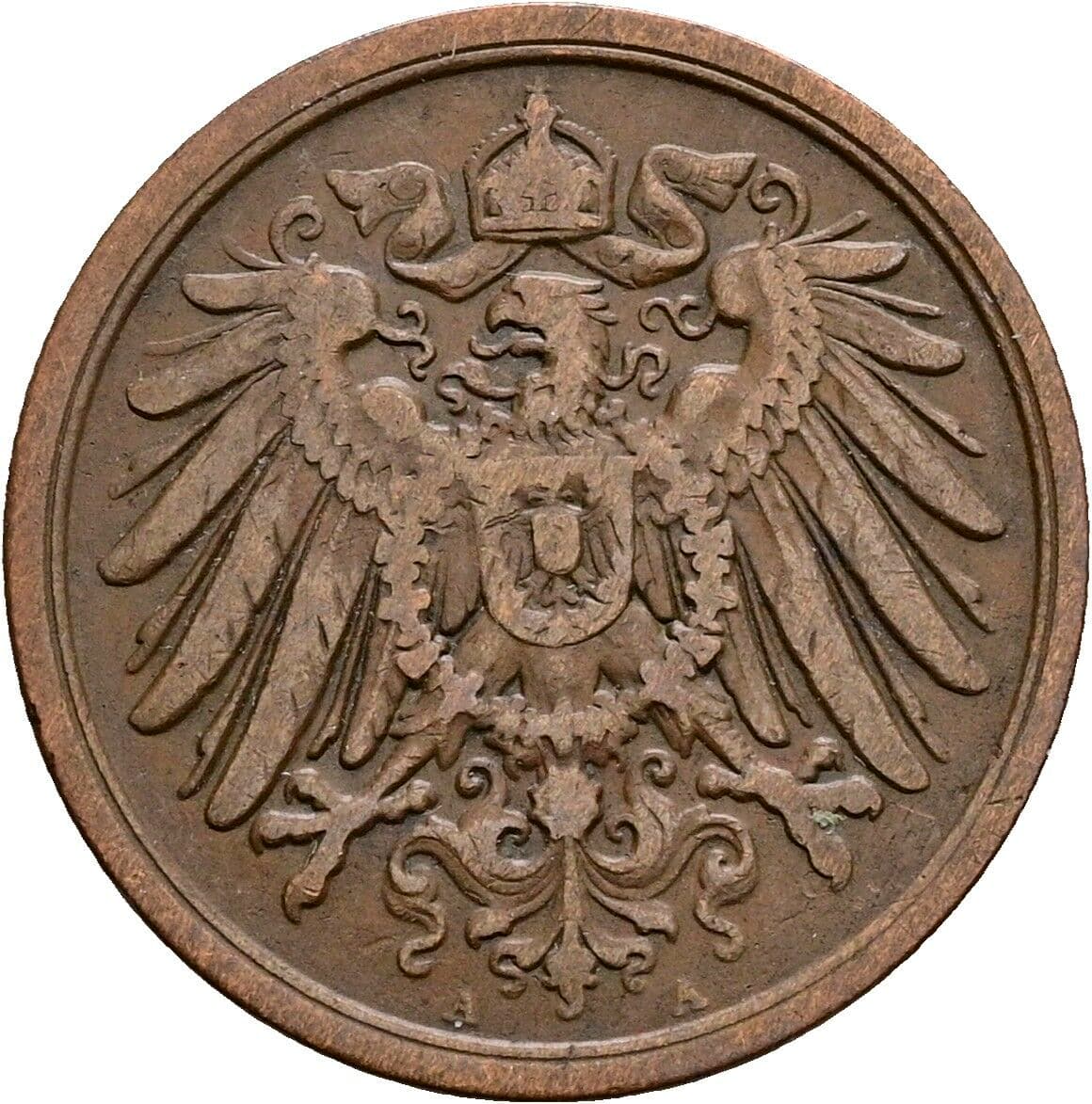 2 Pfennig 1908 A – Rückseite