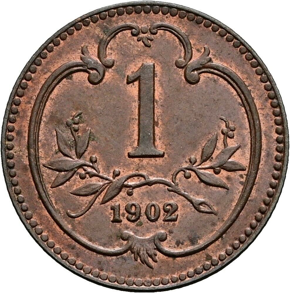 1 Heller Franz Joseph I. 1848-1916 1902 – Vorderseite