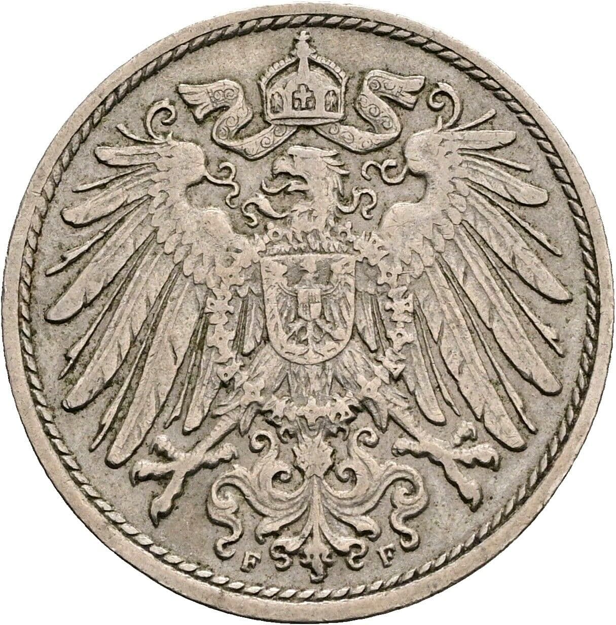 10 Pfennig 1912 F – Rückseite