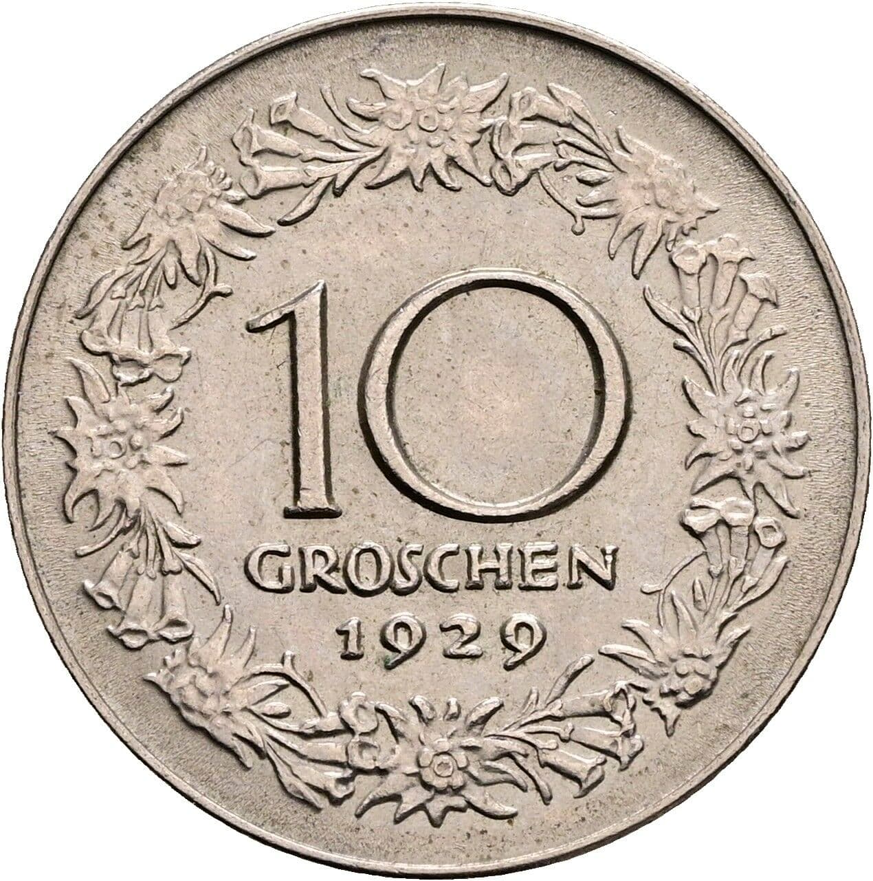 10 Groschen 1929 – Rückseite