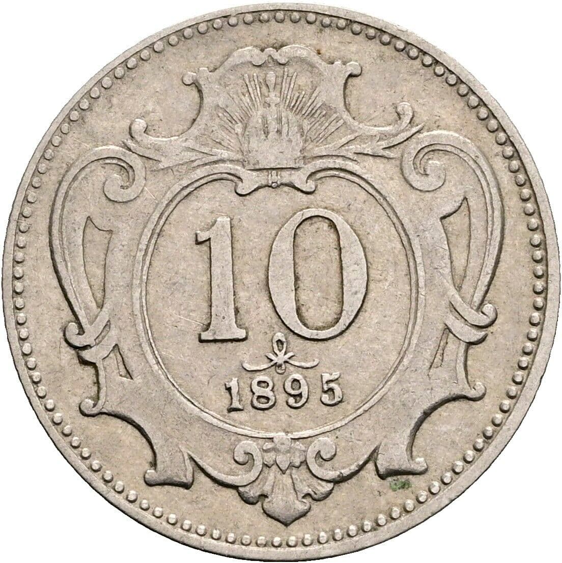 10 Heller Franz Joseph I. 1848-1916 1895 – Vorderseite