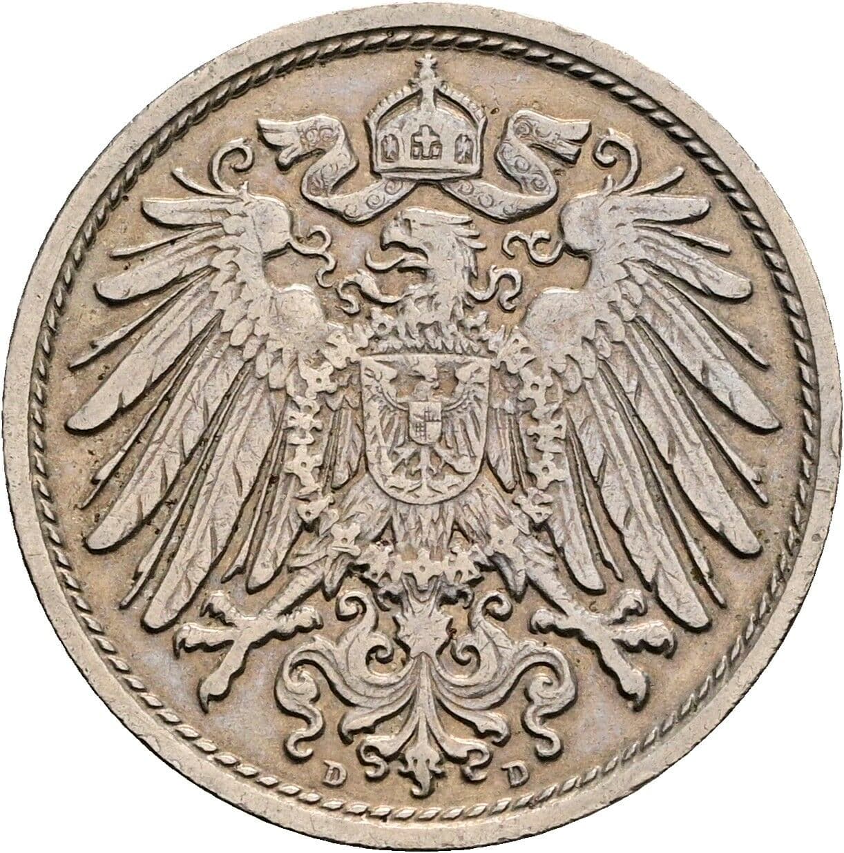 10 Pfennig 1910 D – Rückseite