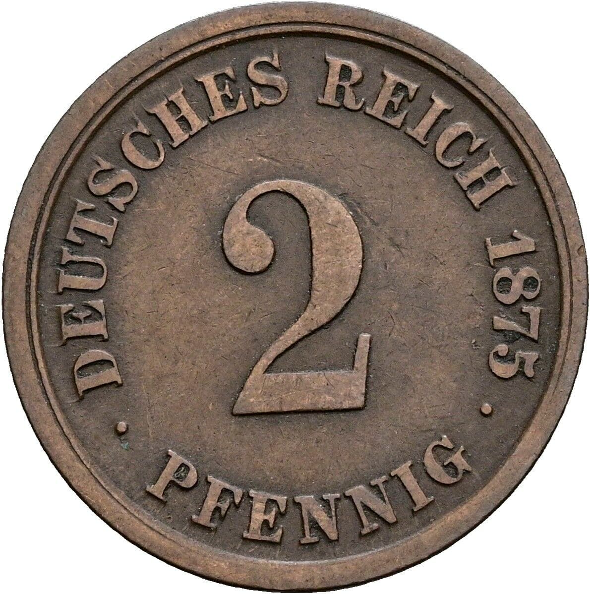 2 Pfennig 1875 D – Vorderseite
