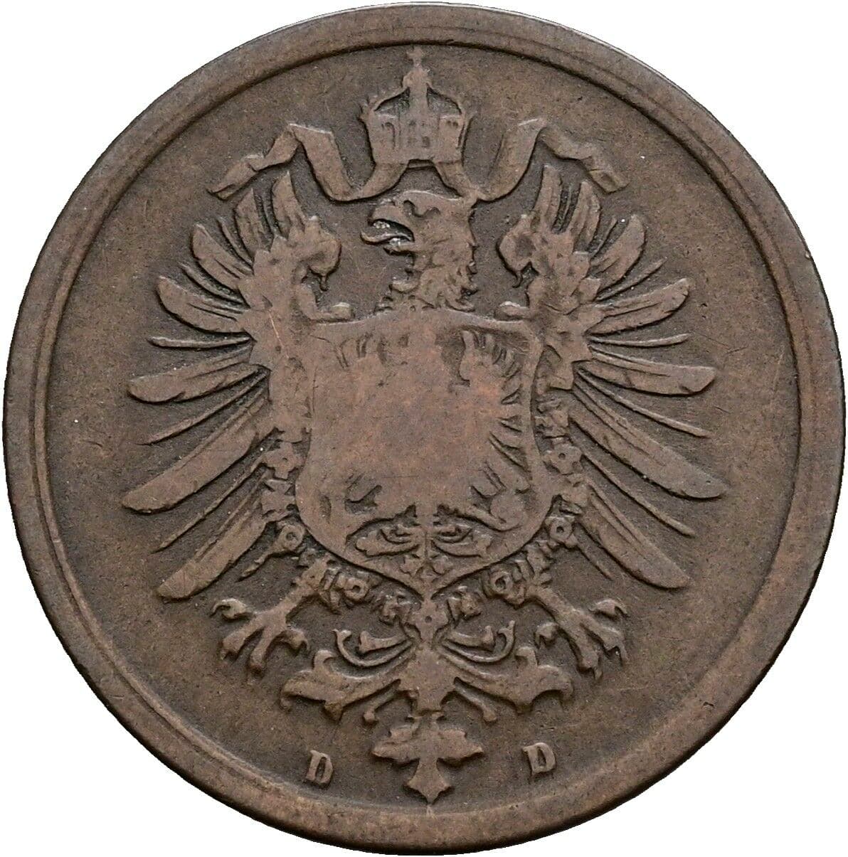 2 Pfennig 1875 D – Rückseite