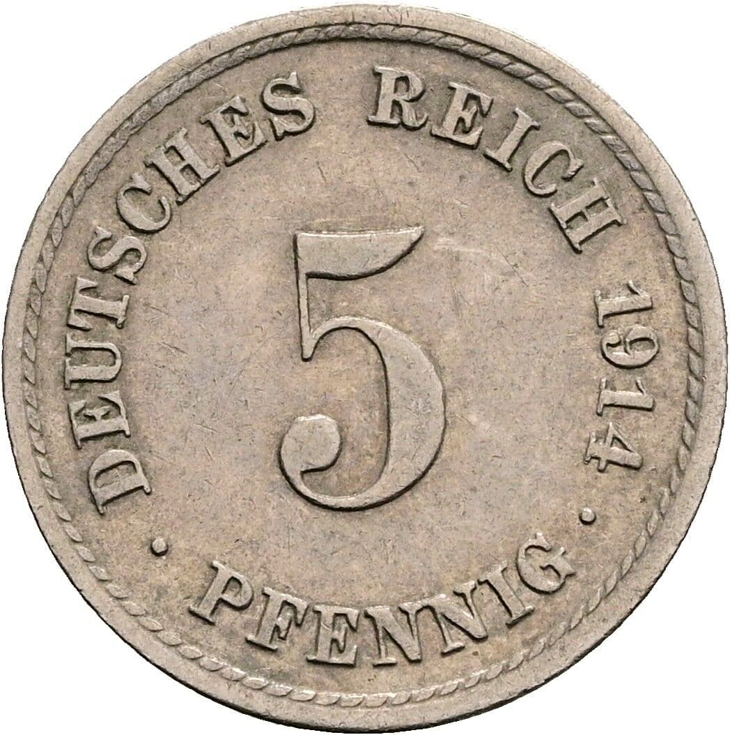 5 Pfennig 1914 A – Vorderseite