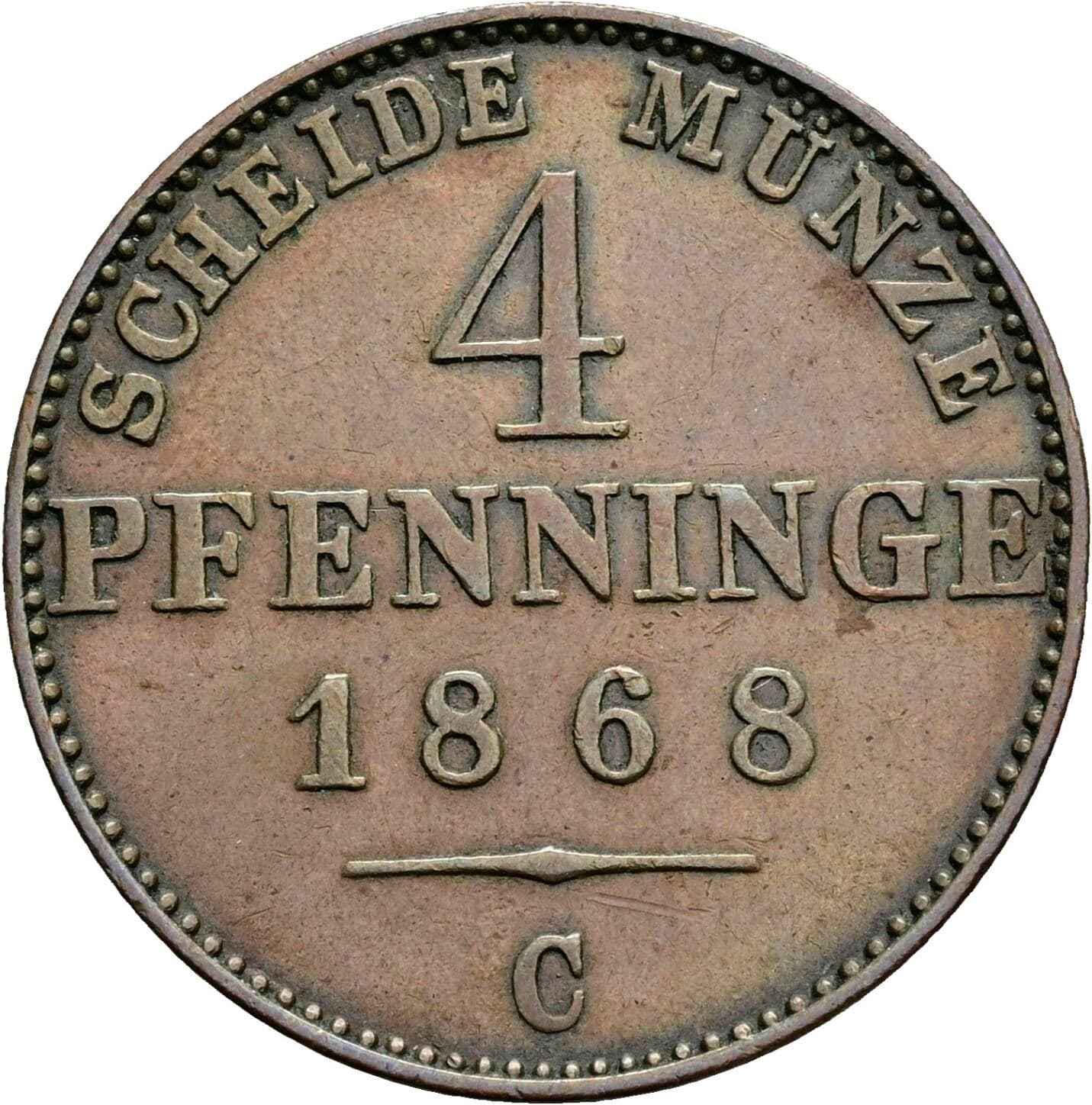 5 Pfennige 1868 C – Vorderseite