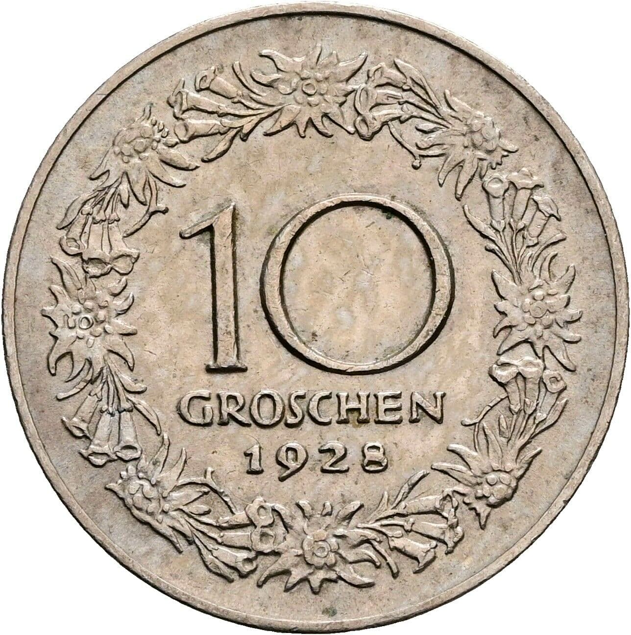 10 Groschen 1928 – Rückseite