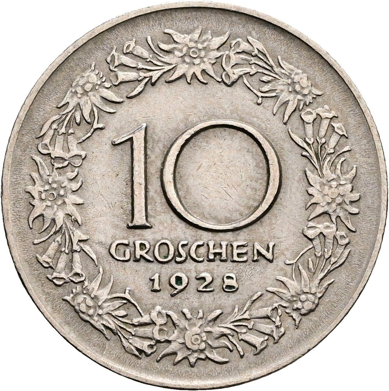 10 Groschen 1928 – Rückseite