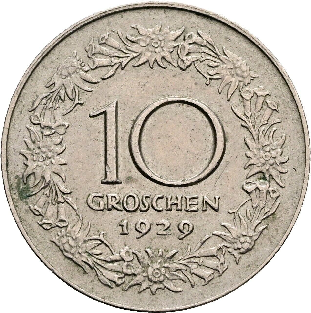 10 Groschen 1929 – Rückseite