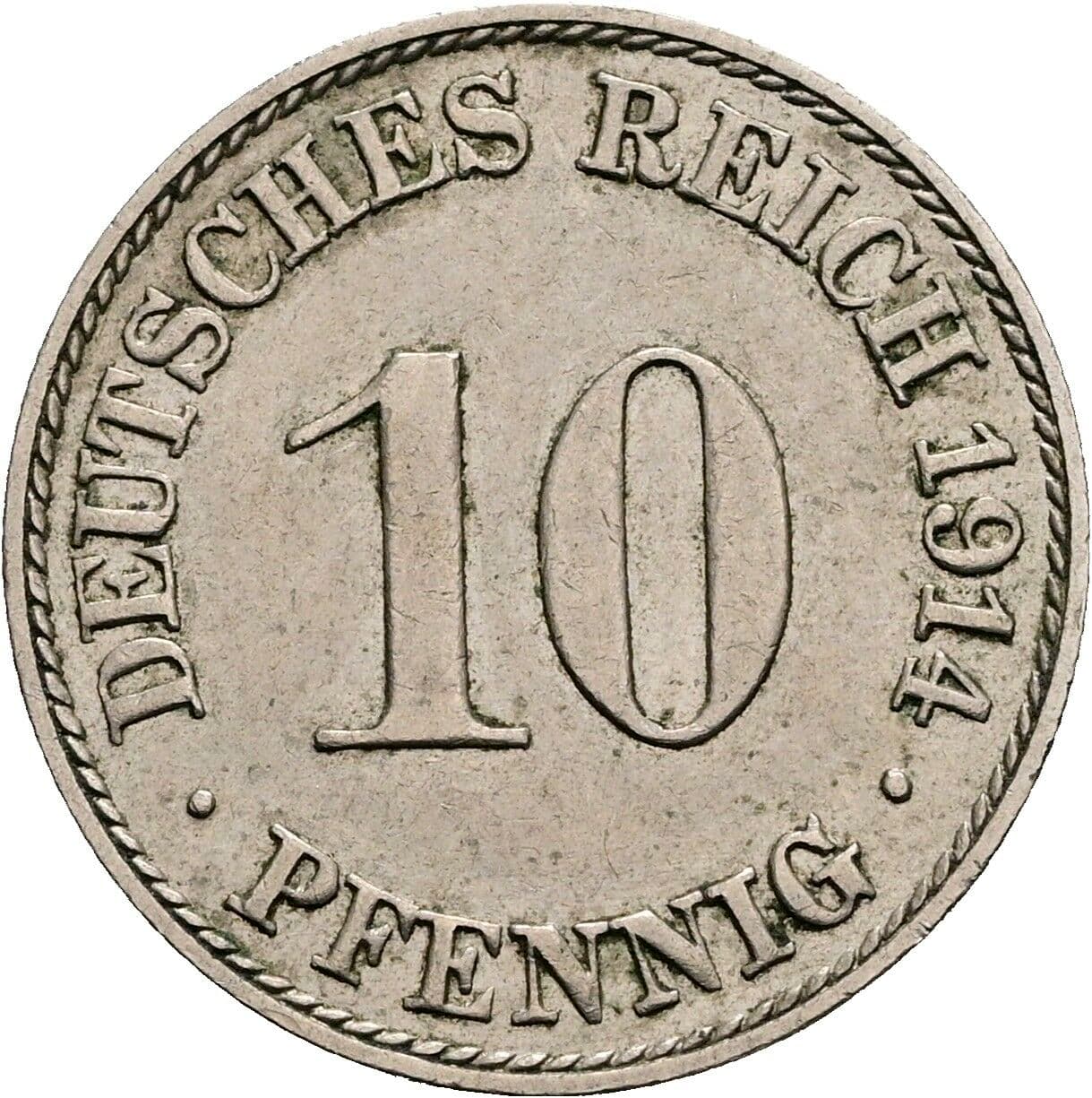 10 Pfennig 1914 A – Vorderseite