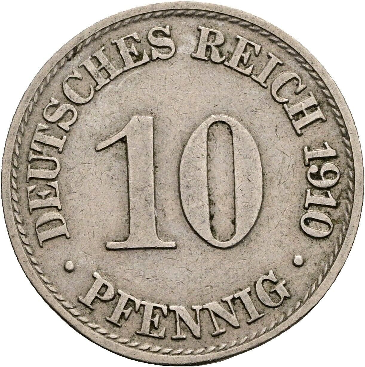 10 Pfennig 1910 A – Vorderseite