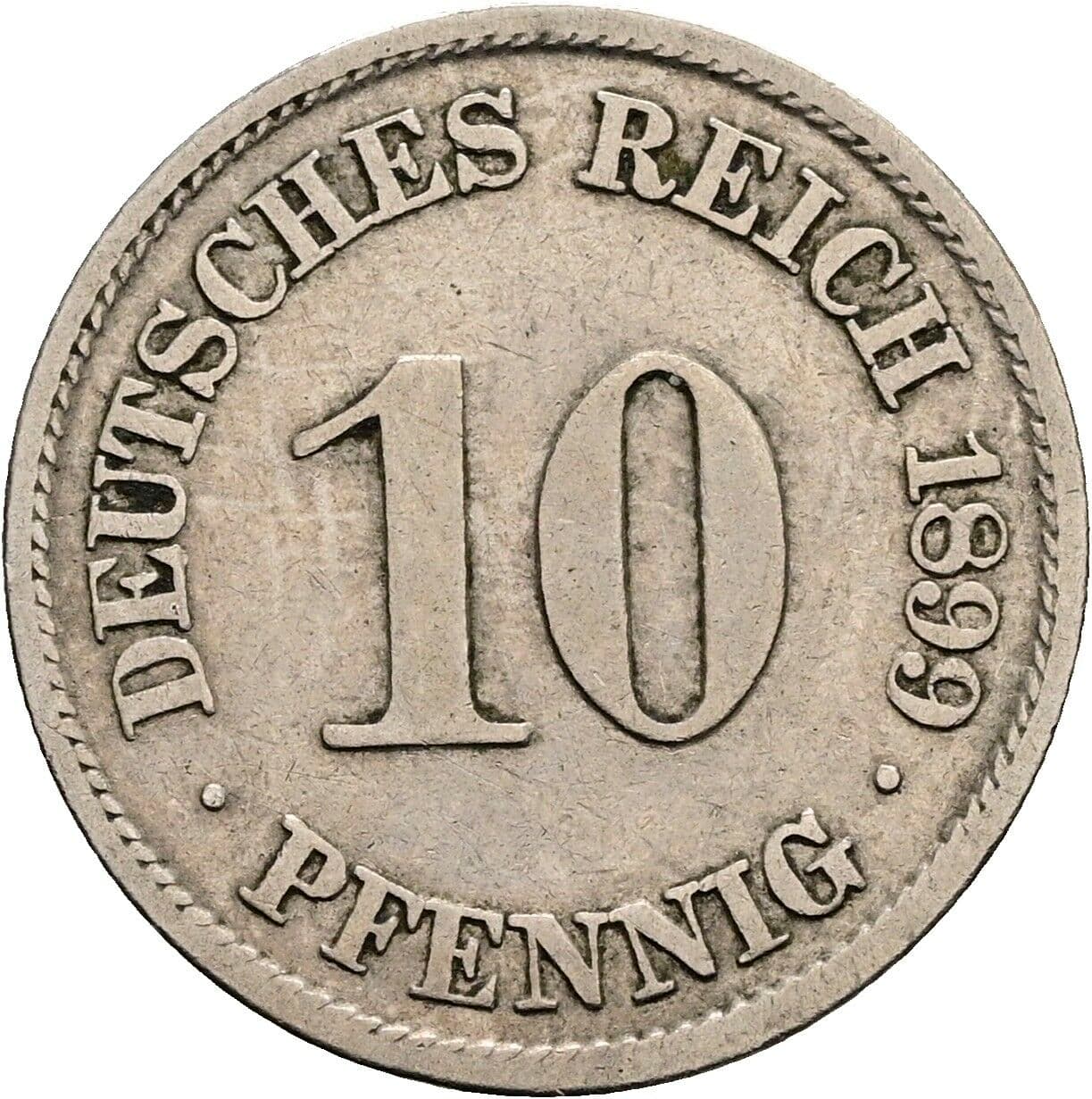 10 Pfennig 1899 A – Vorderseite