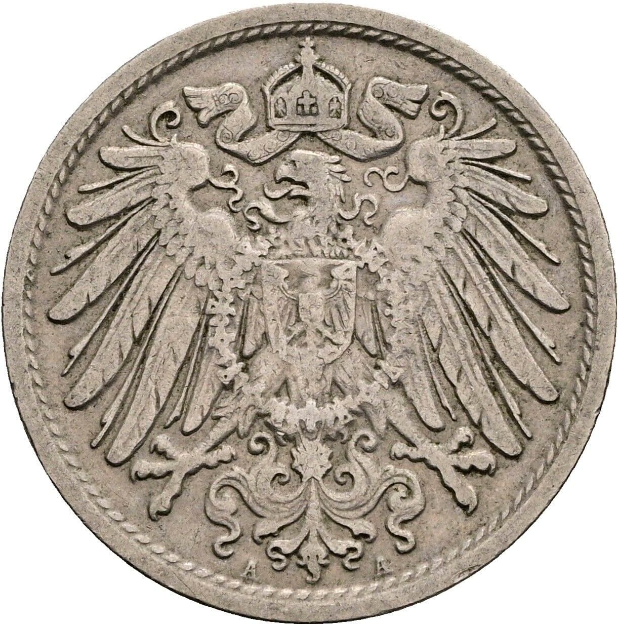 10 Pfennig 1910 A – Rückseite