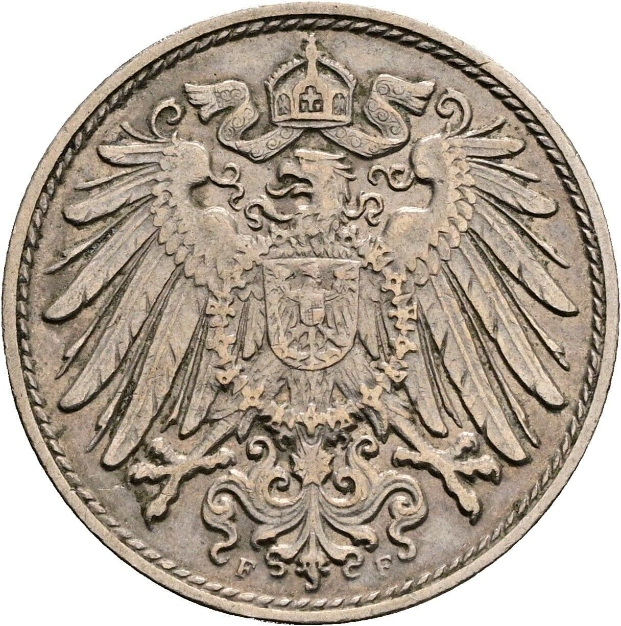 10 Pfennig 1914 F – Rückseite