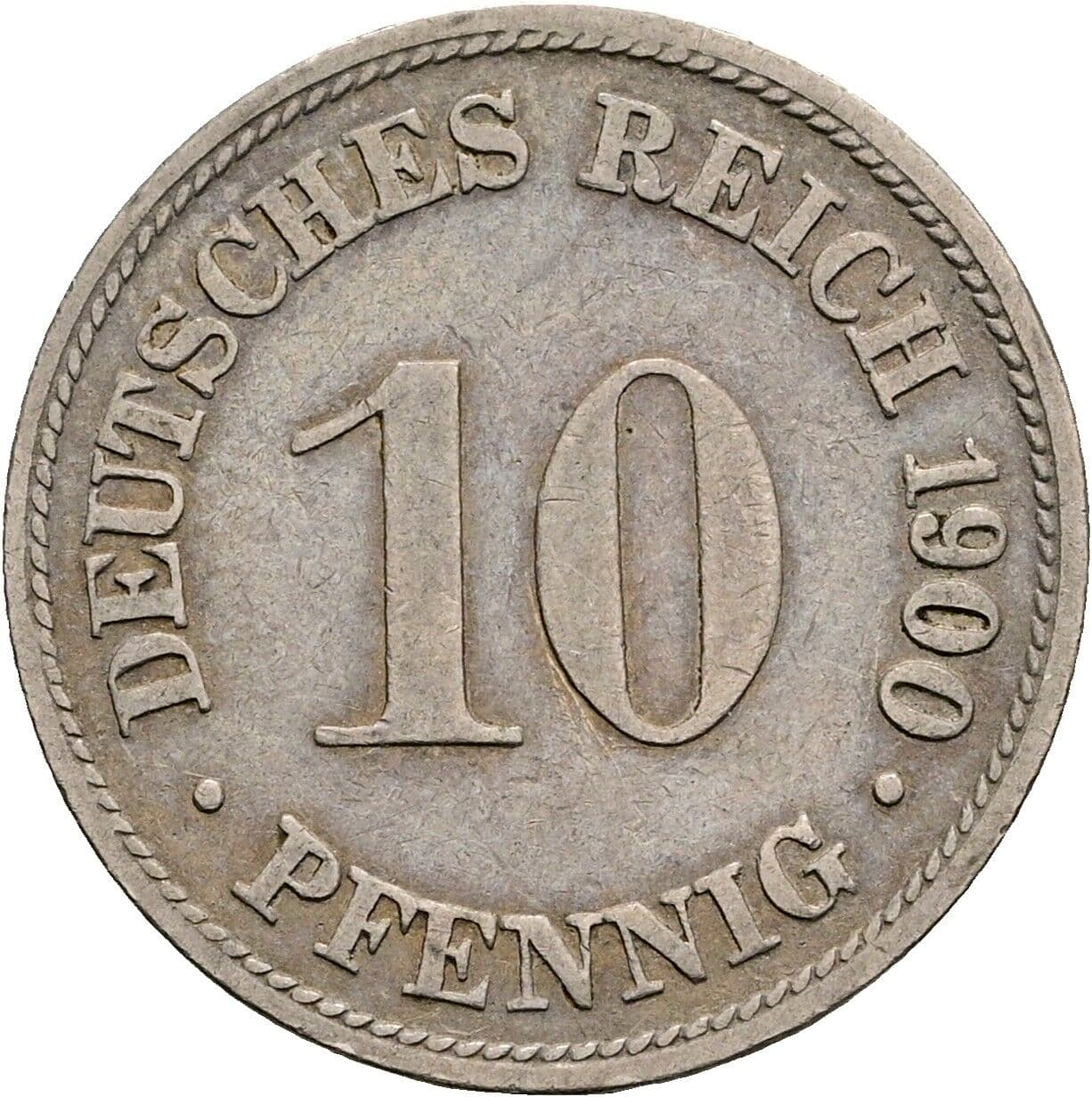 10 Pfennig 1900 D – Vorderseite