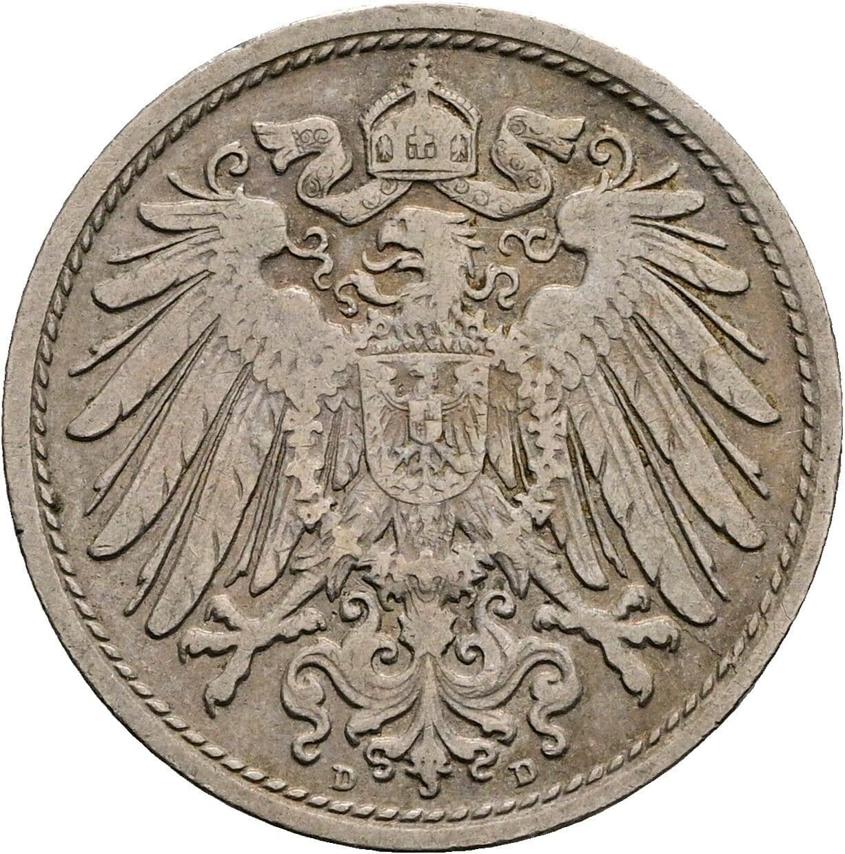 10 Pfennig 1900 D – Rückseite