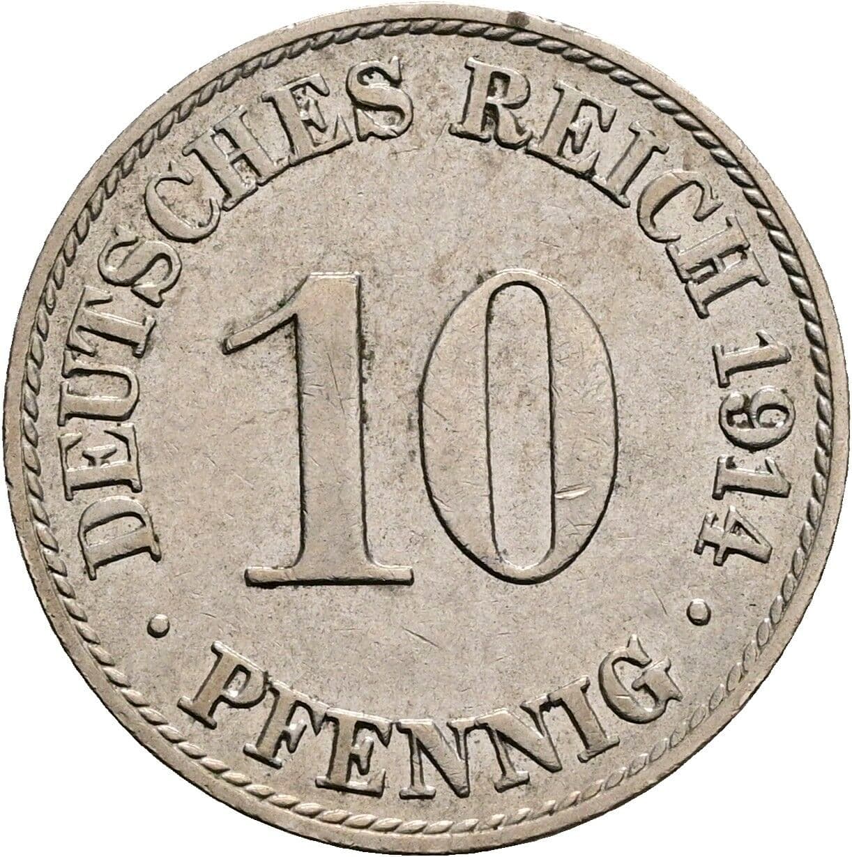 10 Pfennig 1914 A – Vorderseite