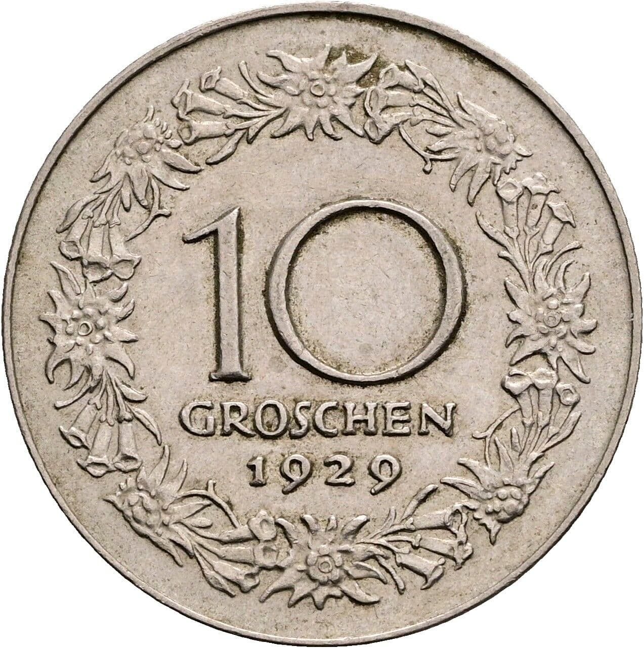 10 Groschen 1929 – Rückseite