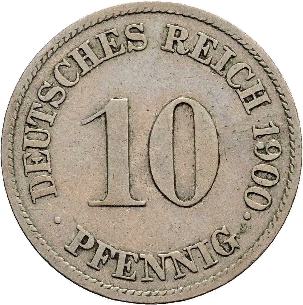 10 Pfennig 1900 J – Vorderseite