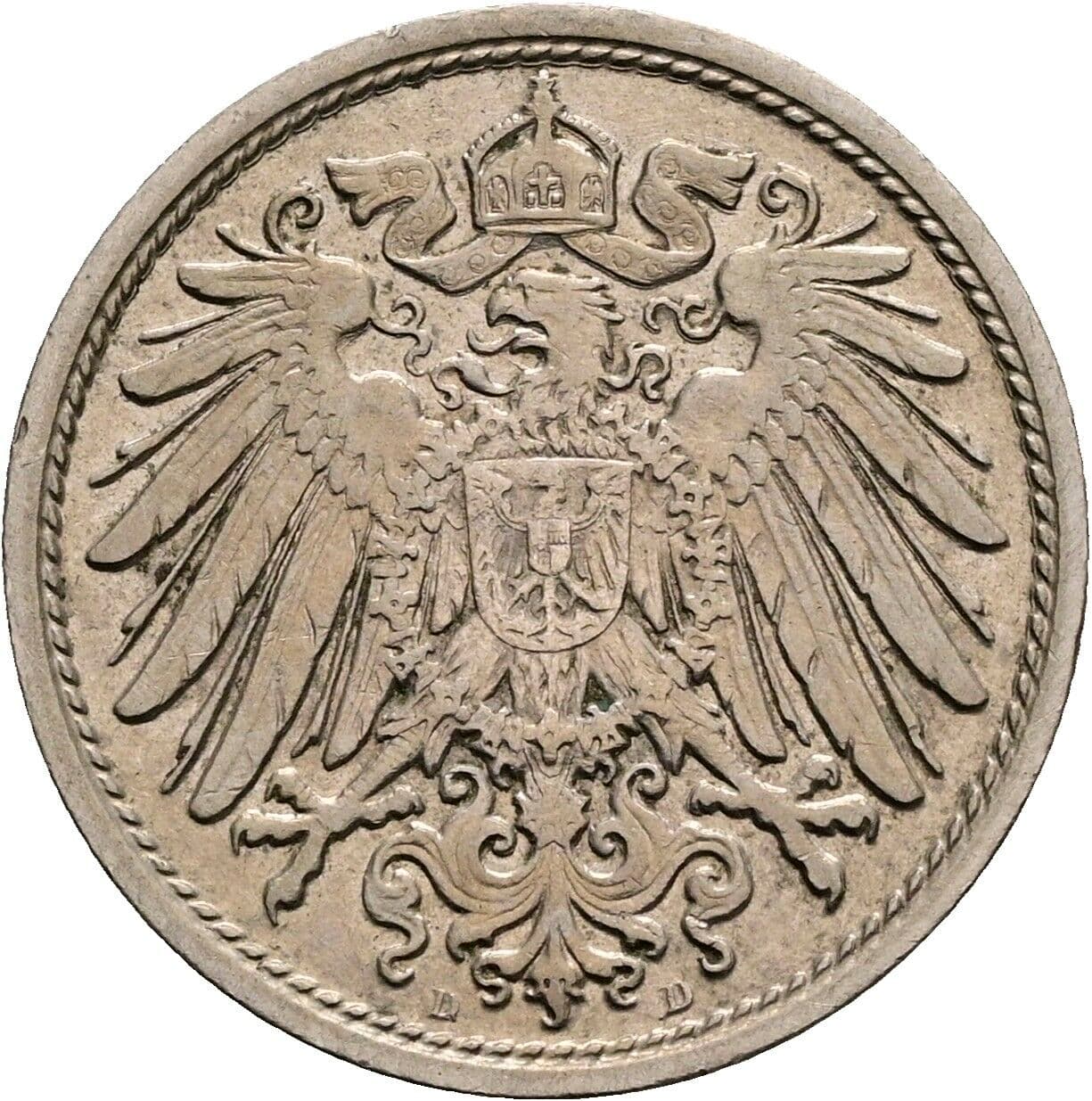 10 Pfennig 1912 D – Rückseite