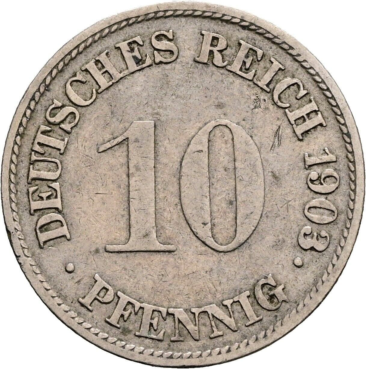 10 Pfennig 1903 G – Vorderseite