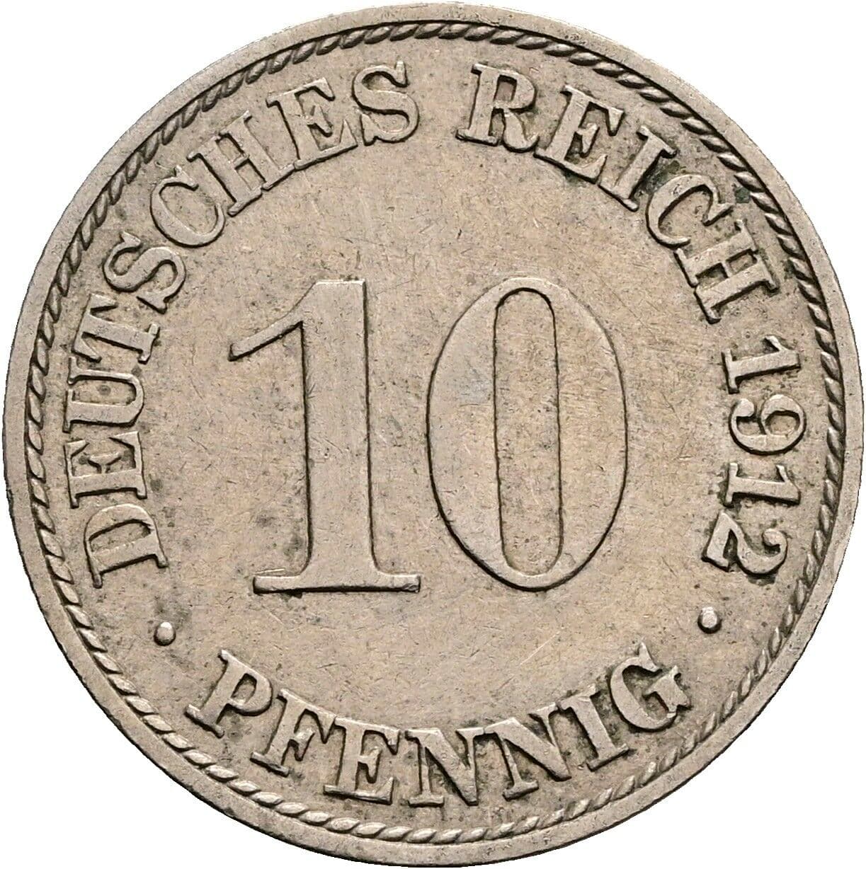 10 Pfennig 1912 A – Vorderseite