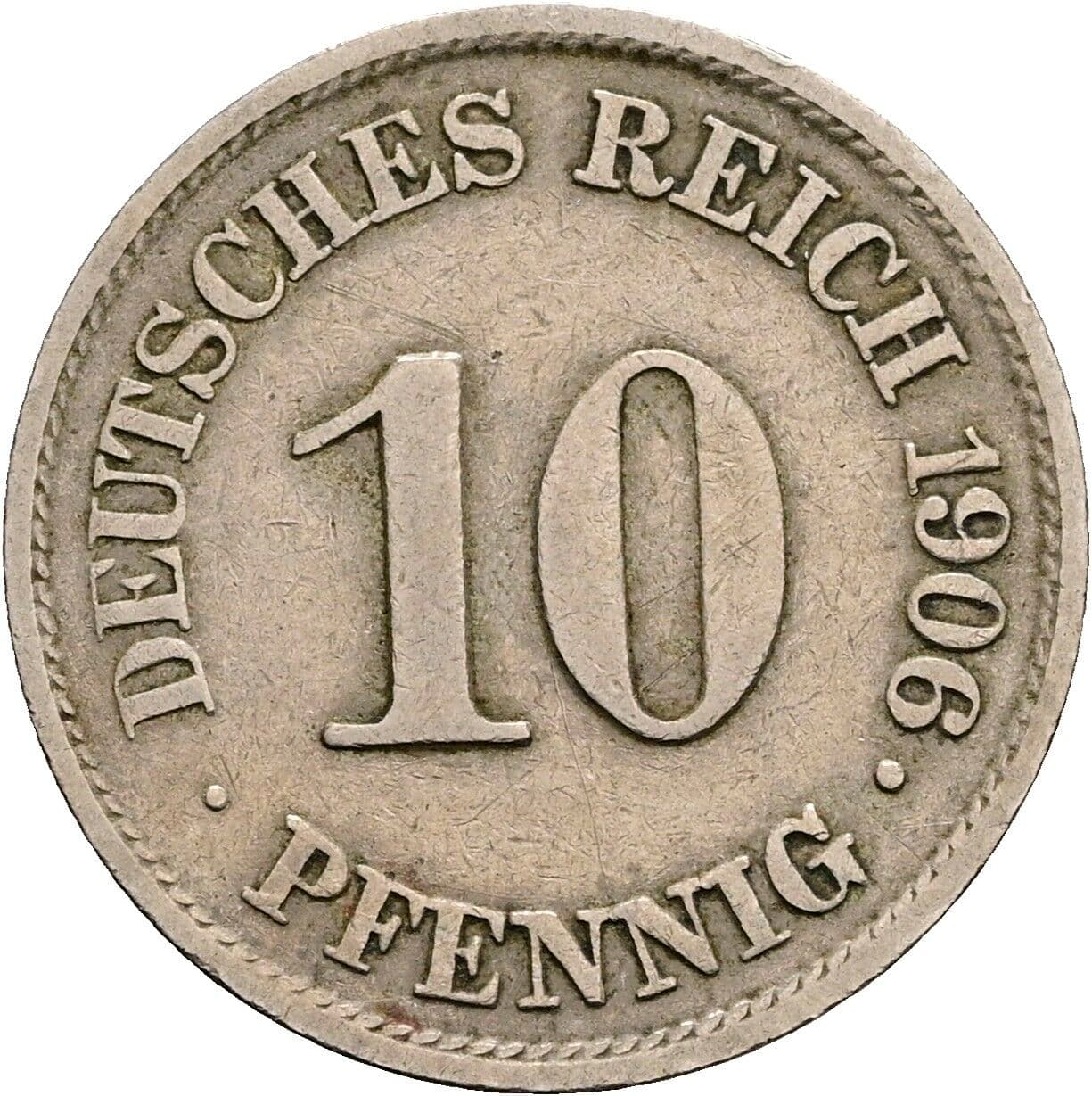 10 Pfennig 1906 A – Vorderseite