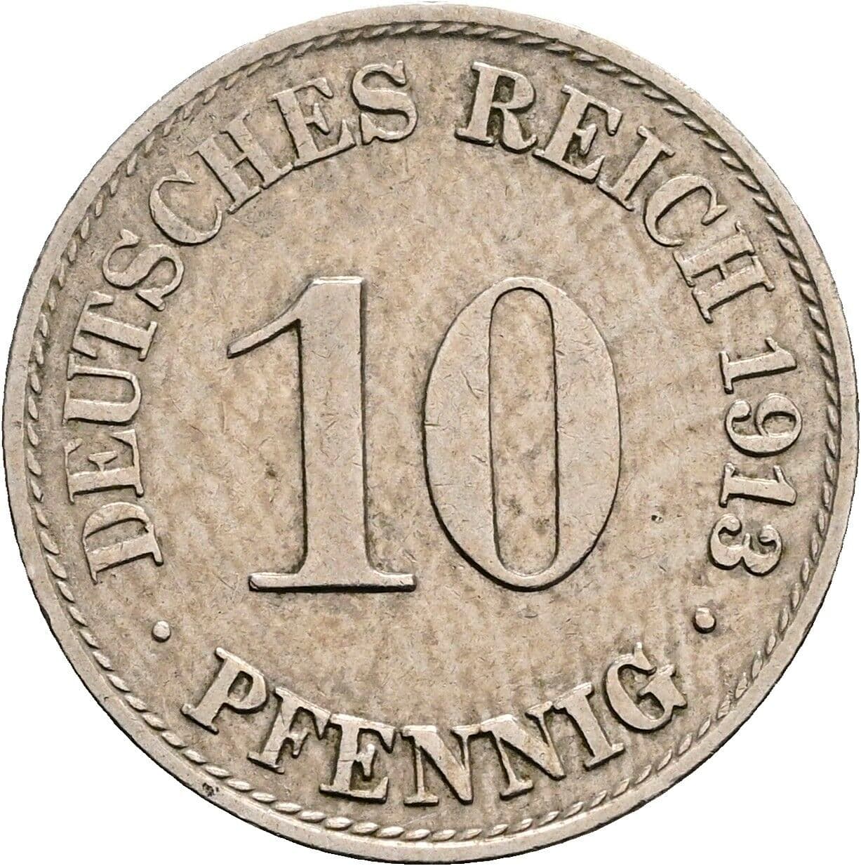 10 Pfennig 1913 A – Vorderseite
