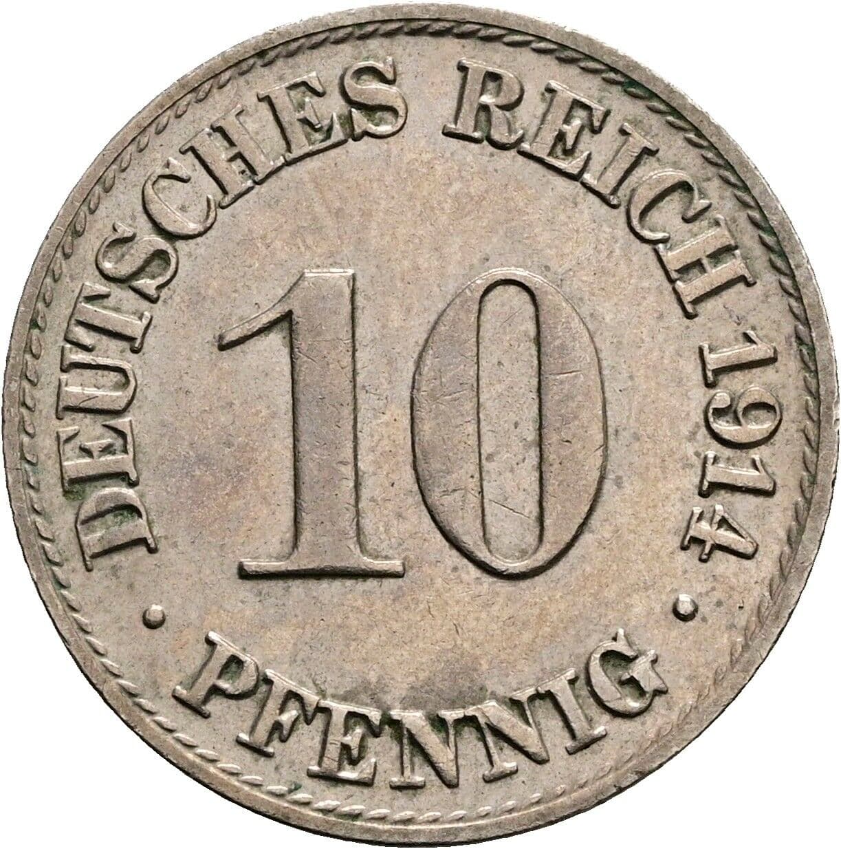 10 Pfennig 1914 A – Vorderseite