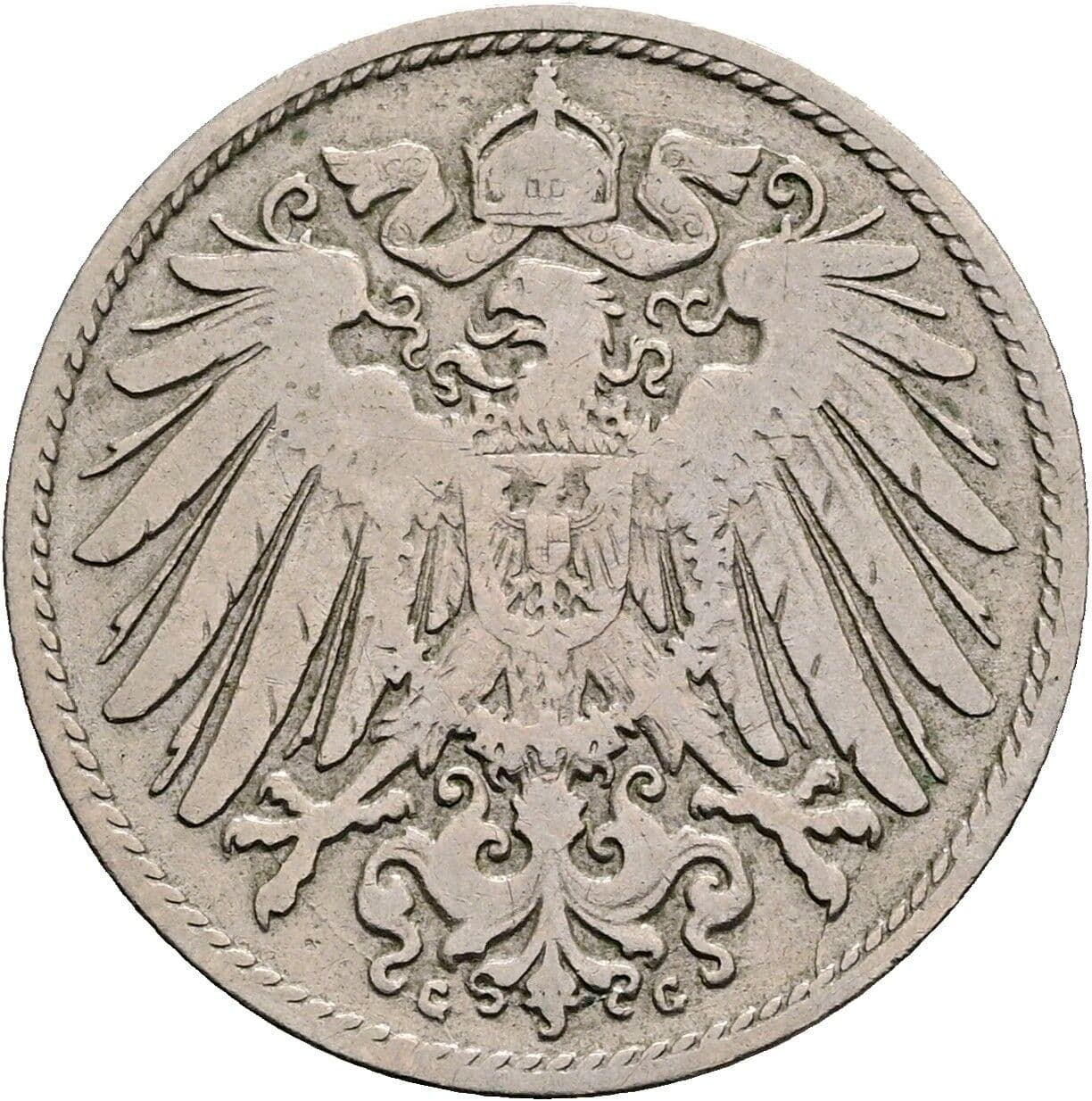 10 Pfennig 1896 G – Rückseite