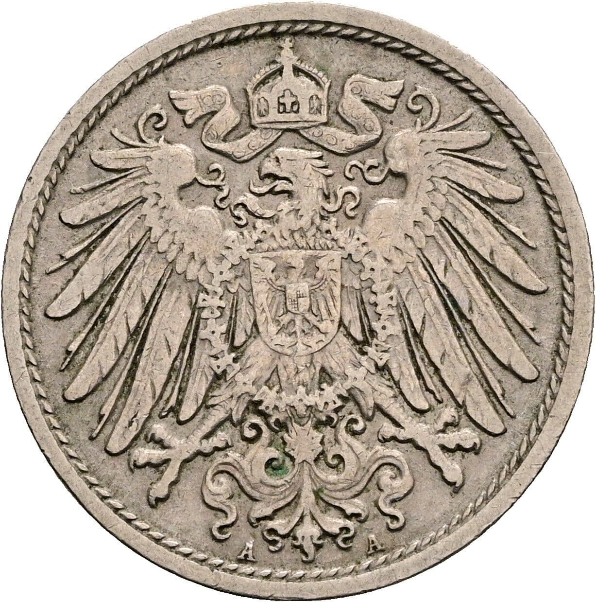 10 Pfennig 1908 A – Rückseite