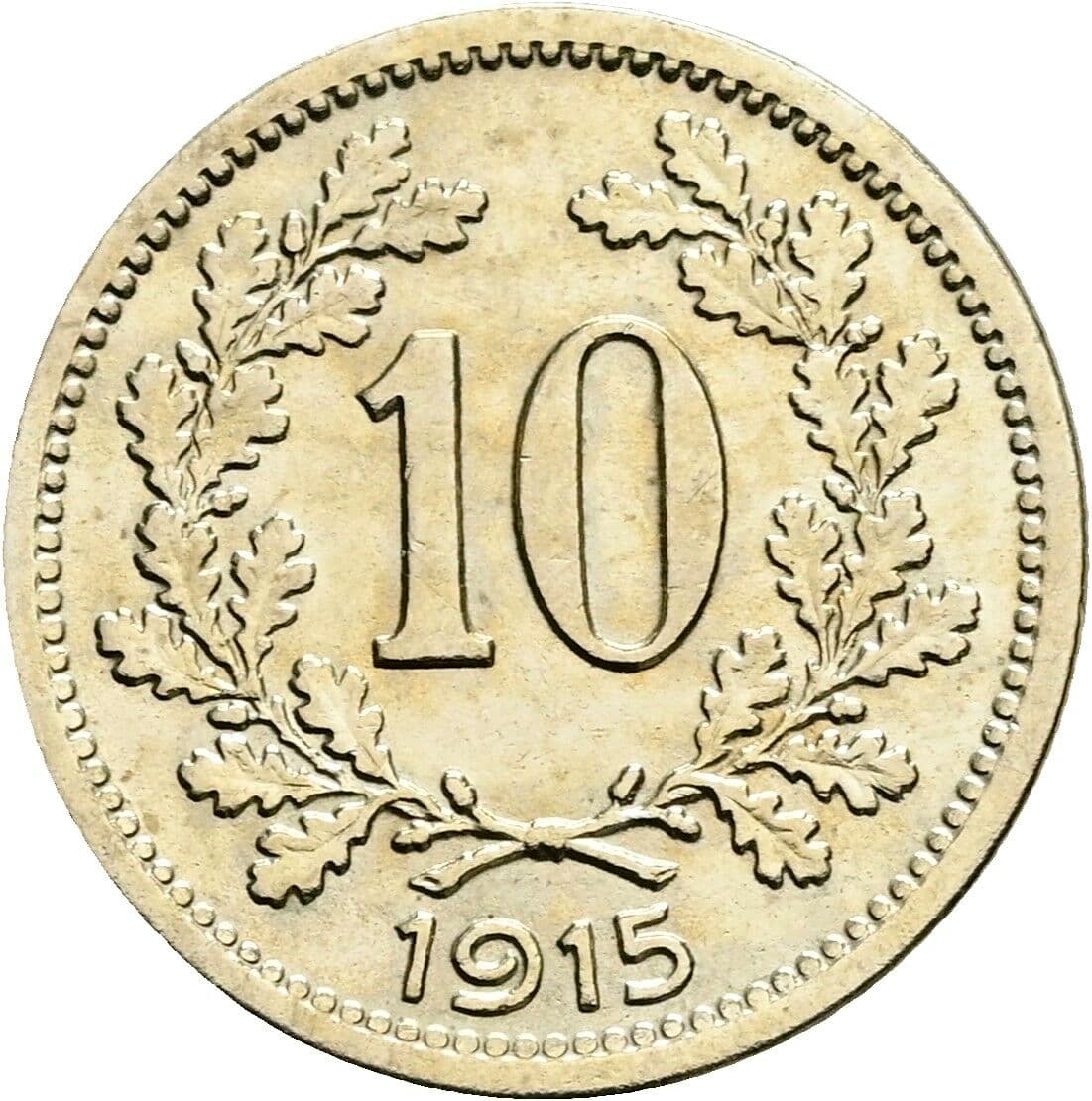 10 Heller Franz Joseph I. 1848-1916 1915 – Vorderseite