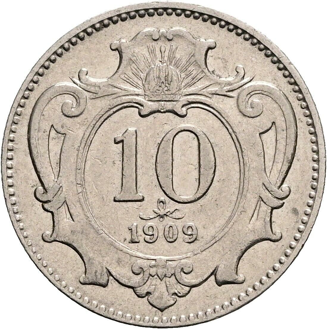 10 Heller Franz Joseph I. 1848-1916 1909 – Vorderseite