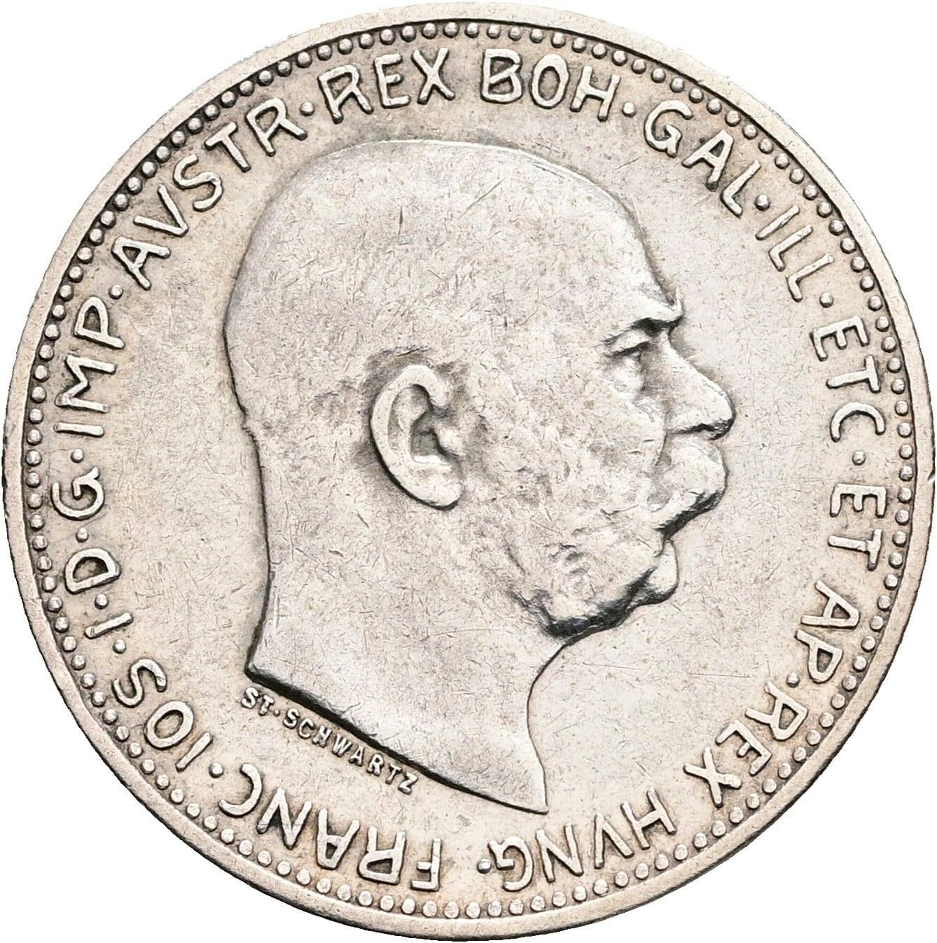 1 Krone Franz Joseph I. 1848-1916 1912 – Vorderseite