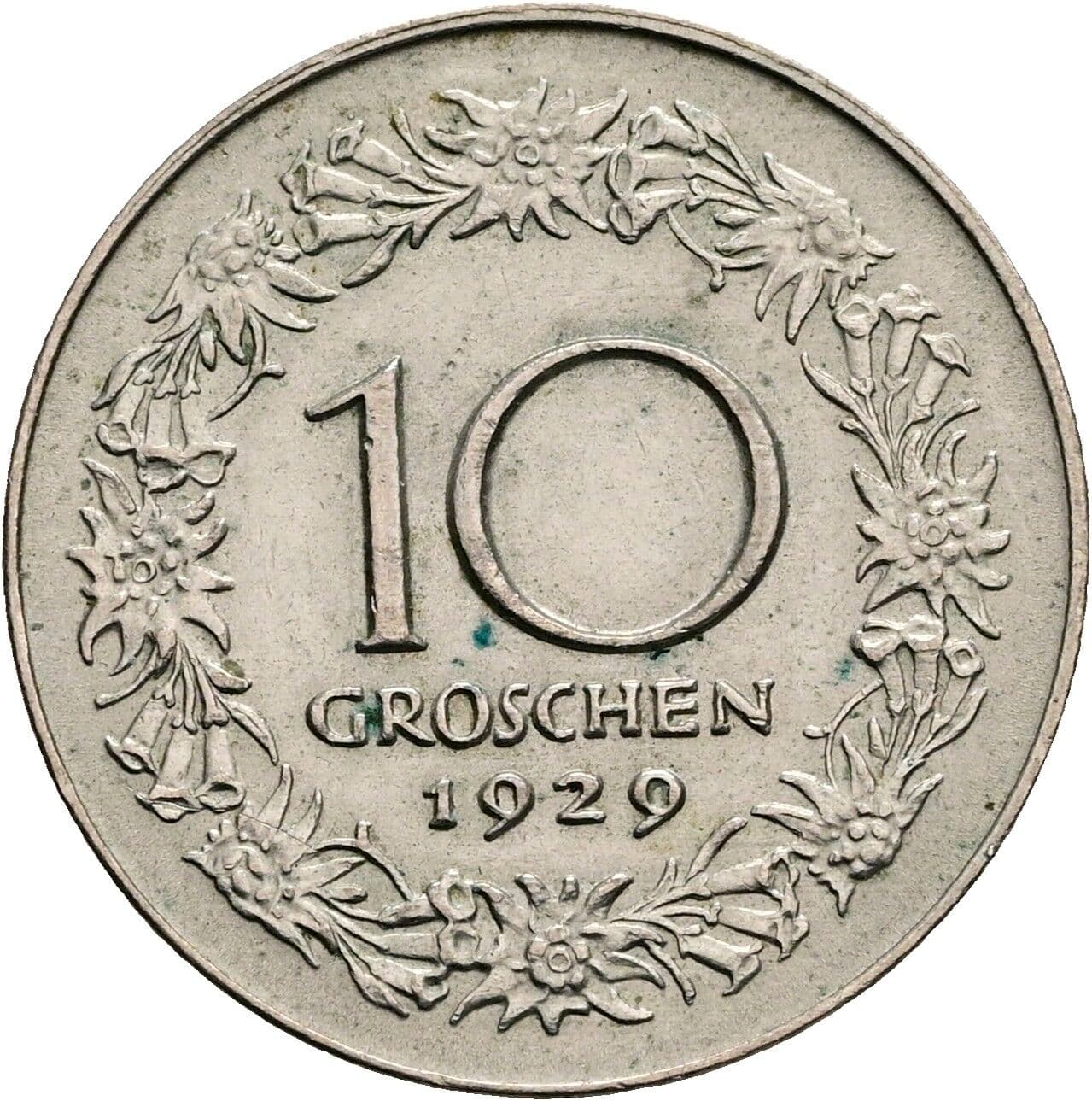 10 Groschen 1929 – Rückseite