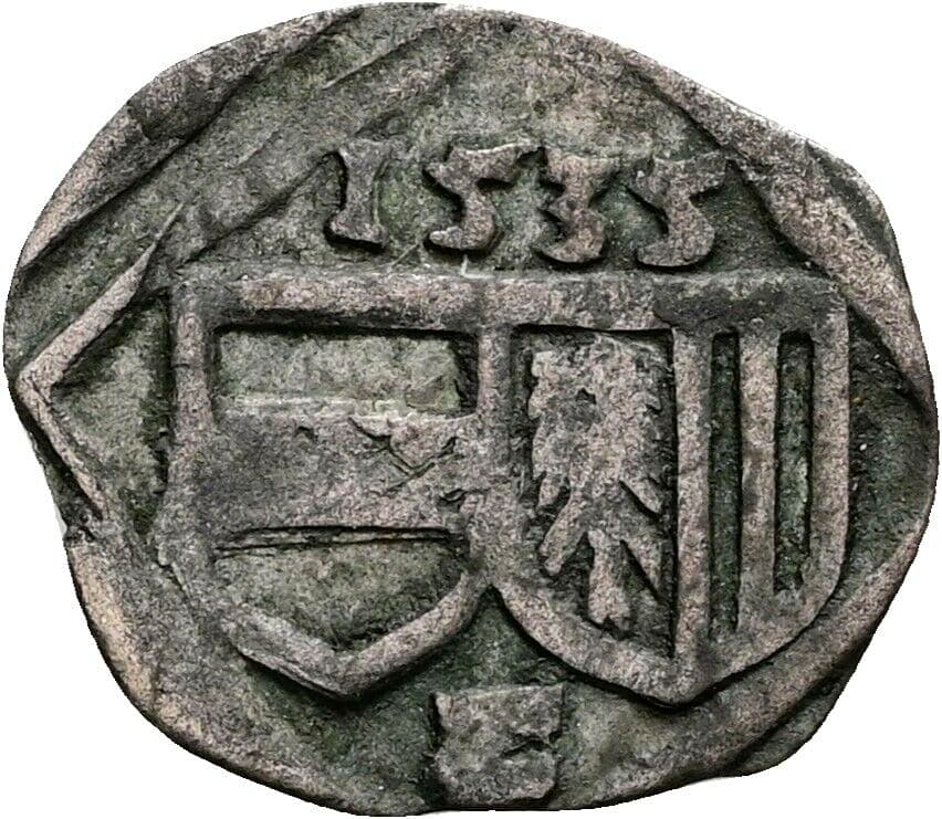 Pfennig Ferdinand I. 1535 Linz – Vorderseite