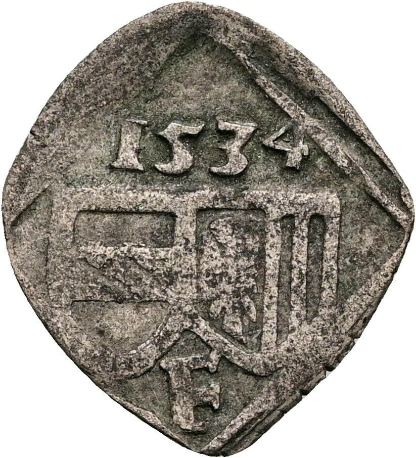 Pfennig Ferdinand I. 1534 Linz – Vorderseite
