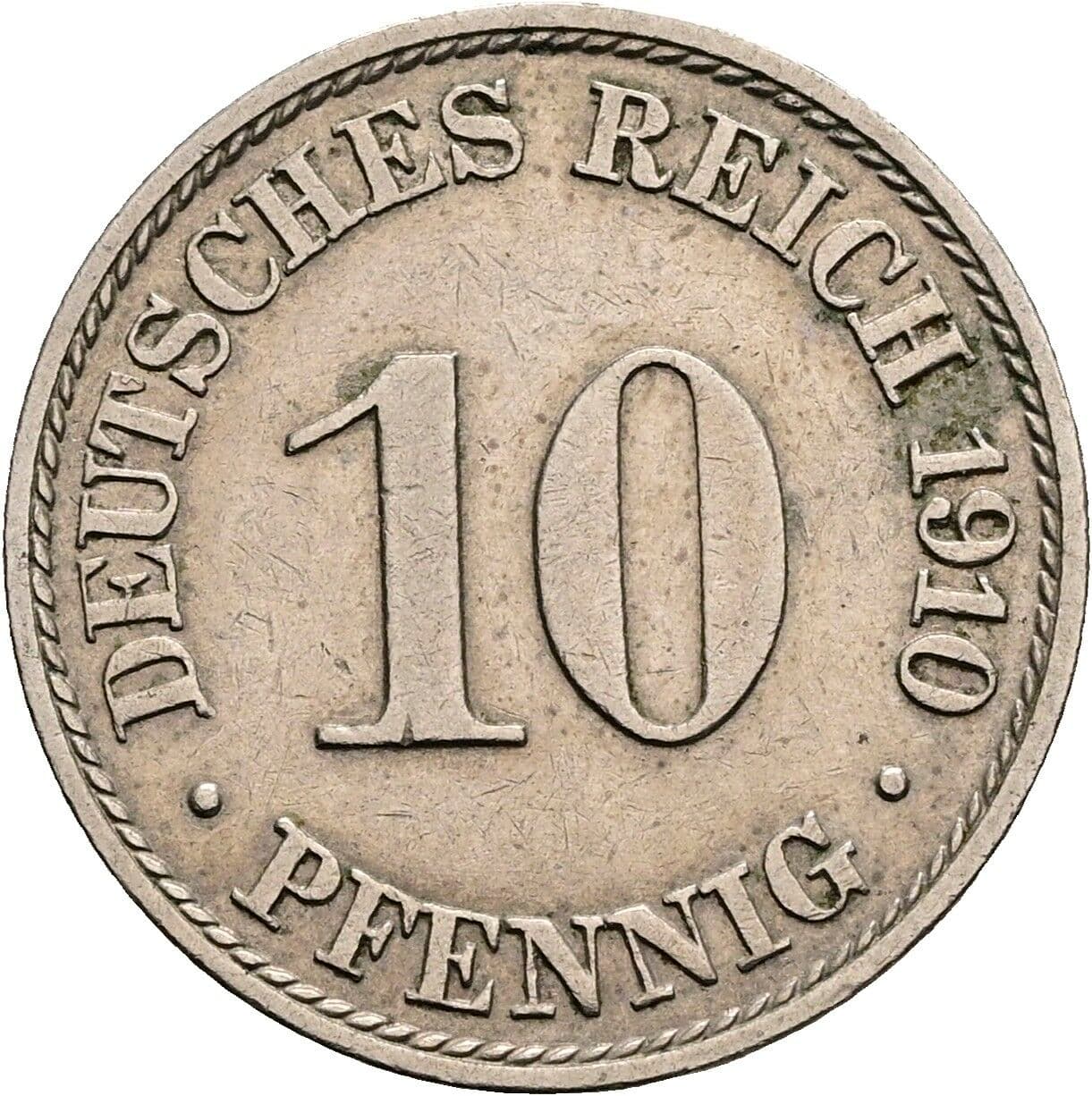 10 Pfennig 1910 A – Vorderseite