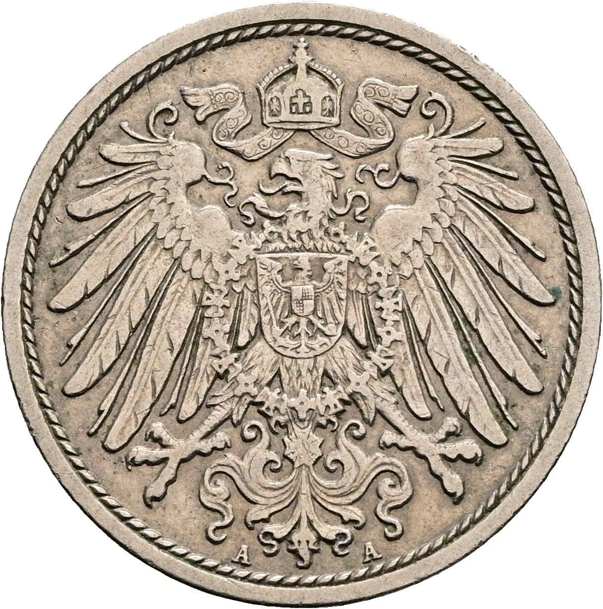 10 Pfennig 1910 A – Rückseite
