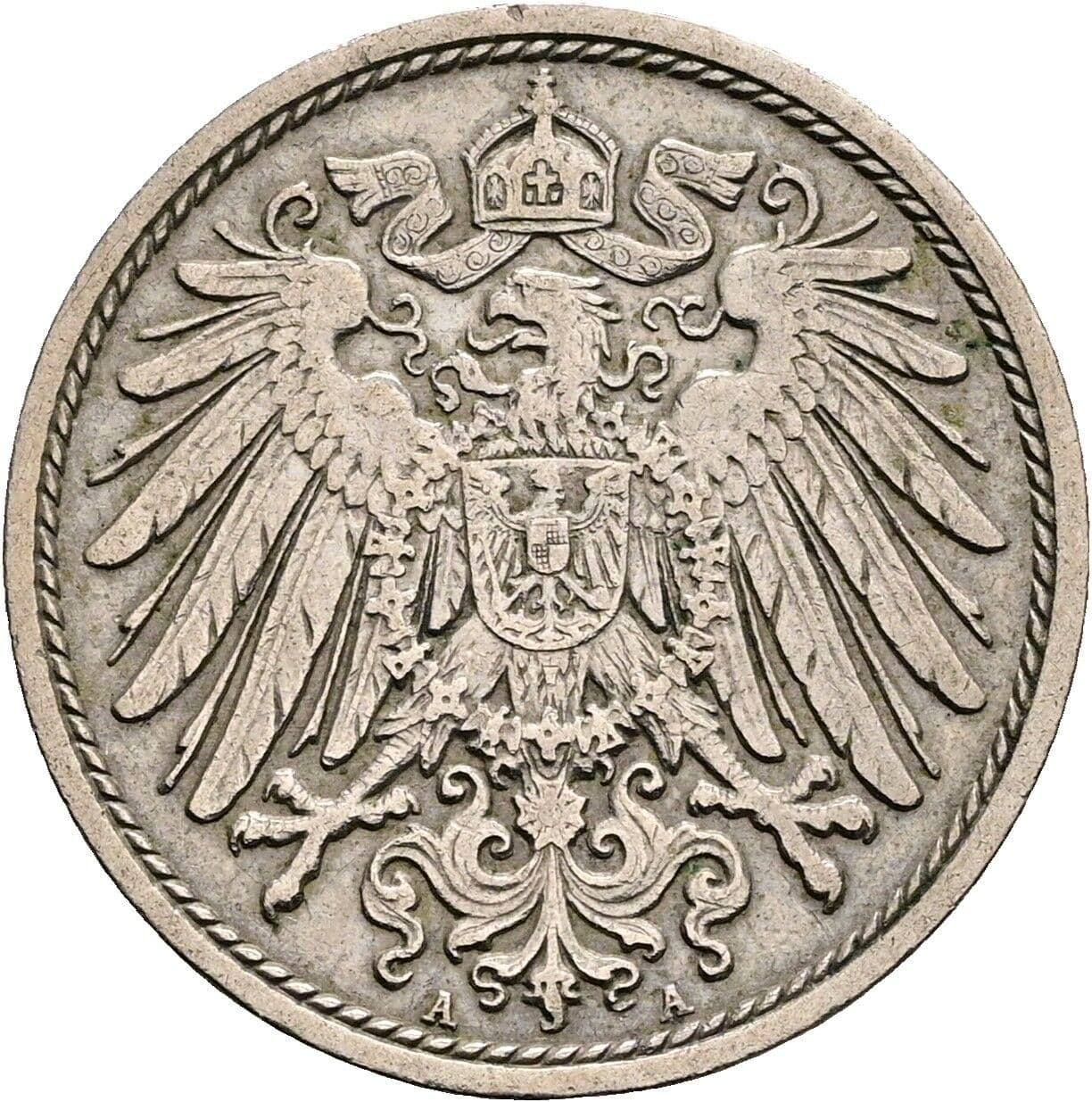 10 Pfennig 1908 A – Rückseite