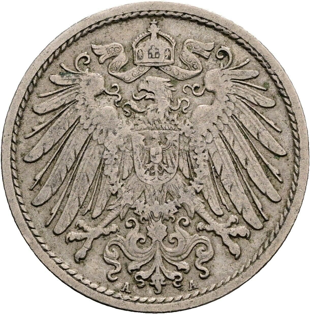 10 Pfennig 1907 A – Rückseite