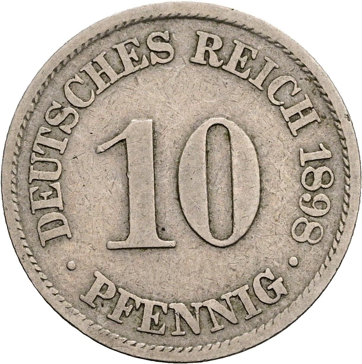 10 Pfennig 1898 A – Vorderseite