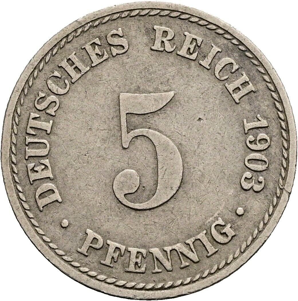5 Pfennig 1903 A – Vorderseite