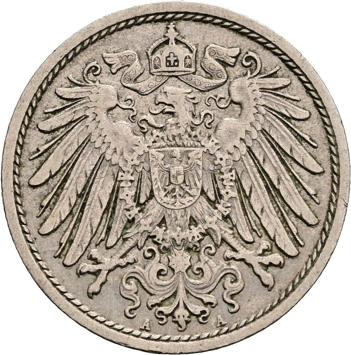 10 Pfennig 1908 A – Rückseite