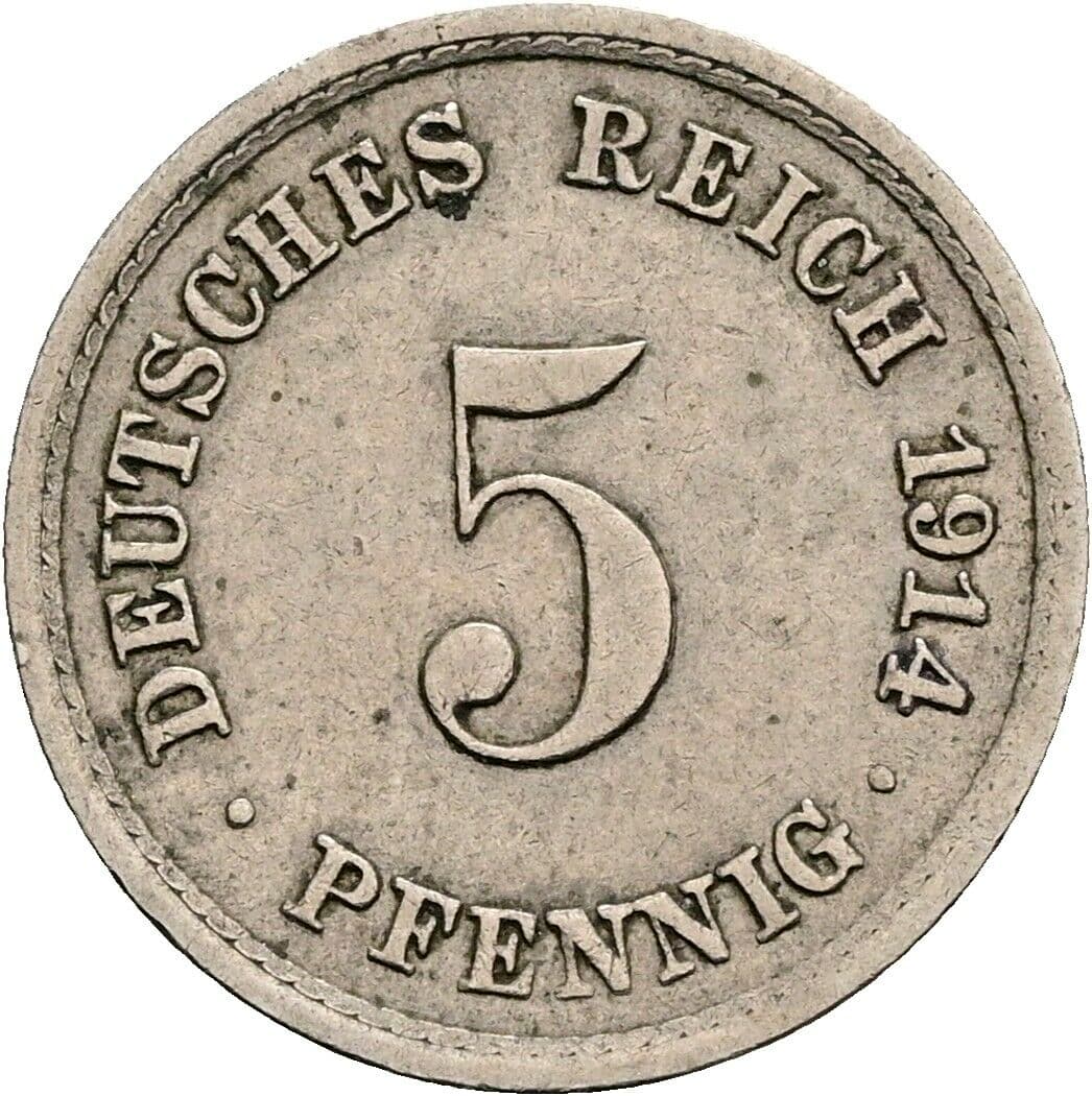 5 Pfennig 1914 A – Vorderseite