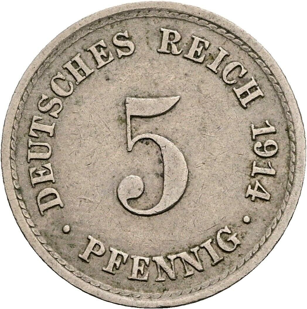 5 Pfennig 1914 A – Vorderseite