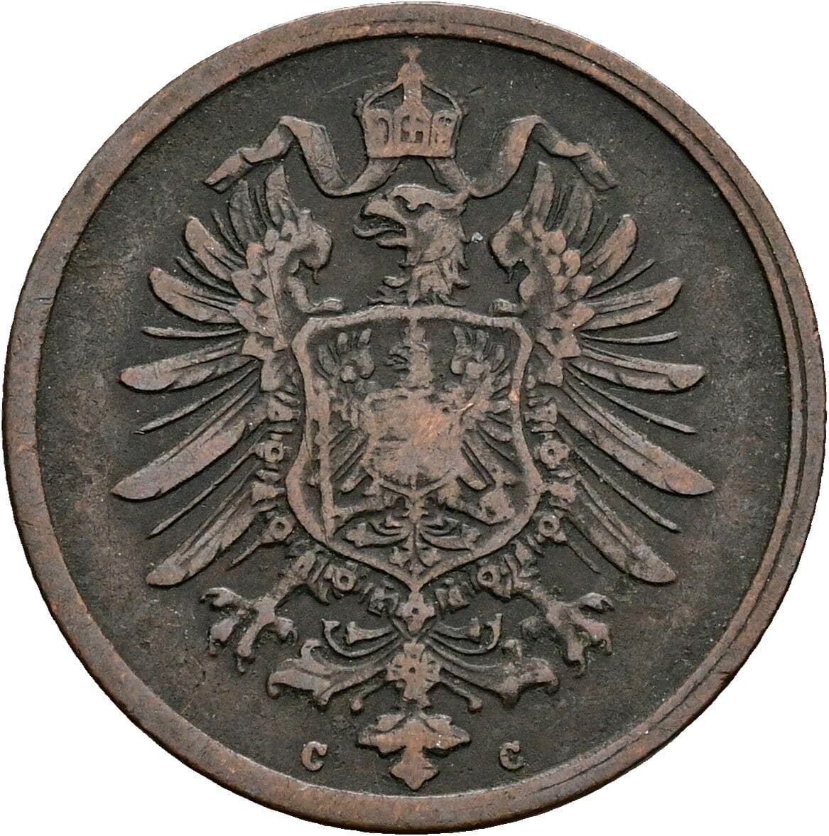 2 Pfennig 1876 C – Rückseite