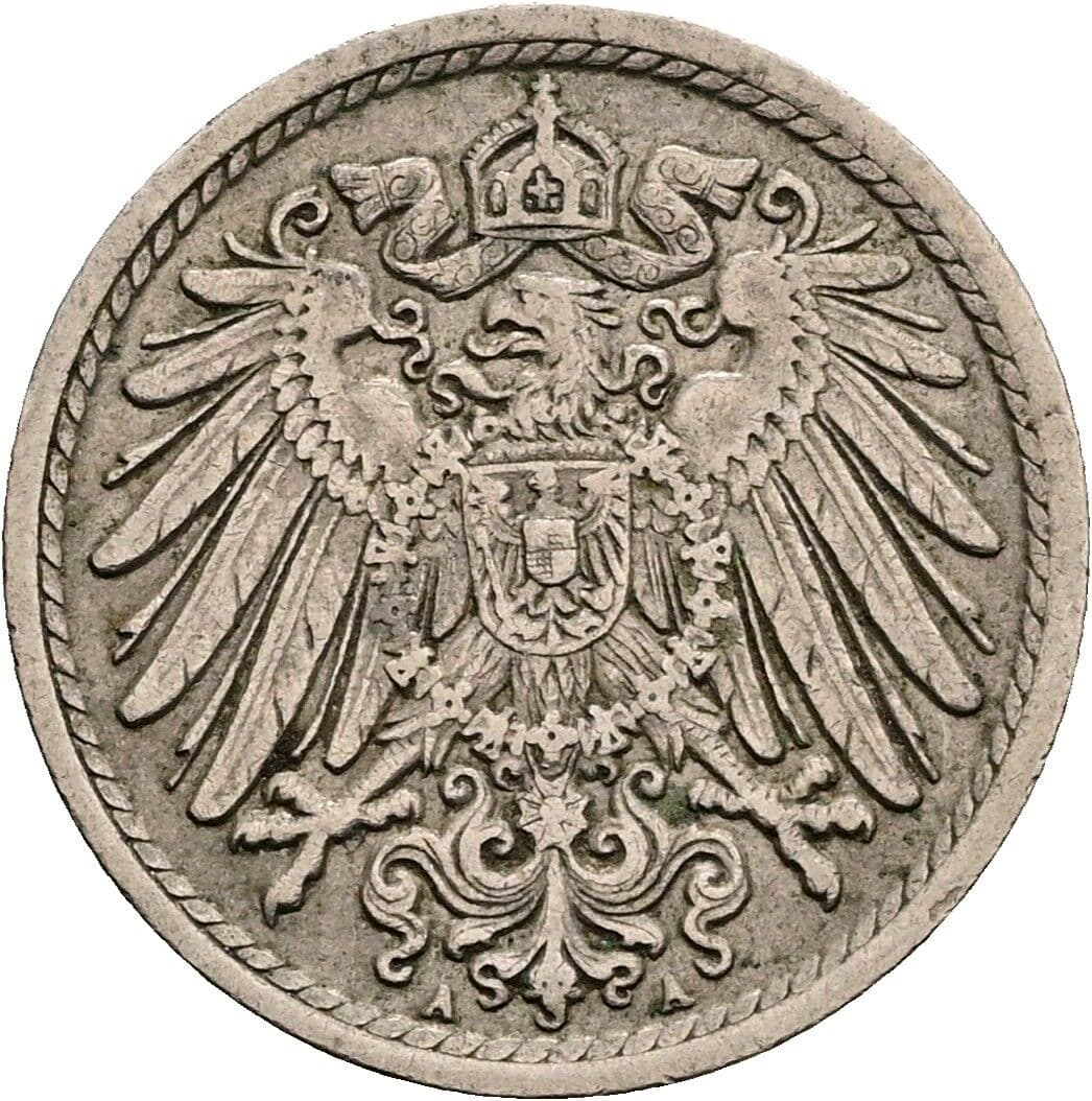 5 Pfennig 1914 A – Rückseite